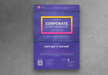 Purple Minimal Corporate Flyer Layout