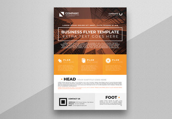 Corporate Flyer Layout with Orange Accents