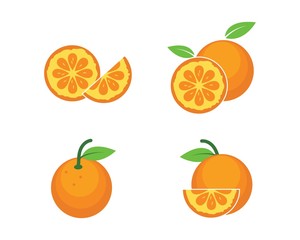 orange fruit icon vector logo illustration