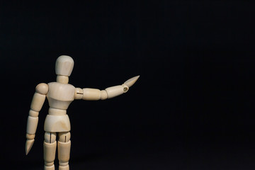 wooden dummy with hand