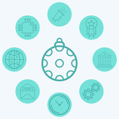 Christmas bauble vector icon sign symbol