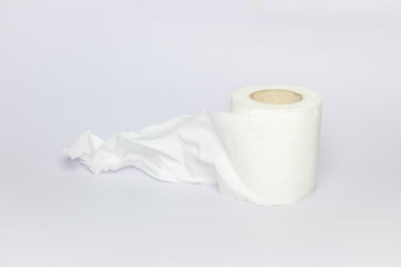 roll of toilet paper isolated on white background