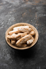 Maida Petha made using Corn Flour with sugar syrup coating