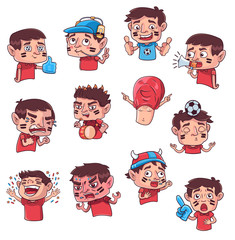 football fan emotions sticker pack