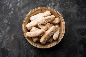 Maida Petha made using Corn Flour with sugar syrup coating