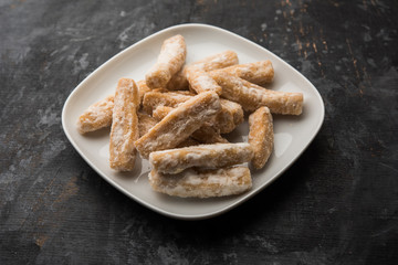 Maida Petha made using Corn Flour with sugar syrup coating