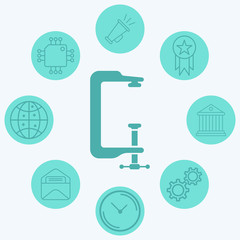 Clamp vector icon sign symbol