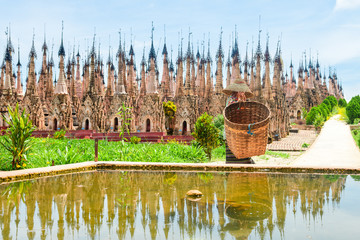pavilion of stupas at myanmar