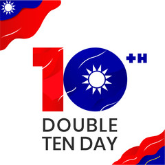 Logo design 10th september or double tenth day the National Day of Taiwan Republic of China,happy independence day Taiwan