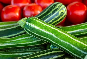 Fresh Picked Green Striped Zucchini