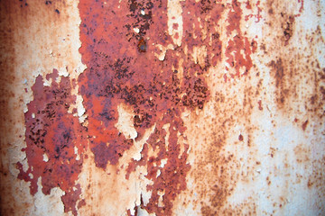 The surface of the old iron material rusted