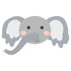 Sweetest baby elephant in the hat. illustration in Scandinavian style. Funny, cute poster.