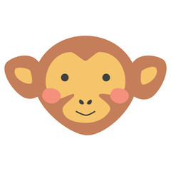 Cute hand drawn nursery poster with monkey in scandinavian style.