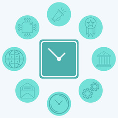 Clock vector icon sign symbol