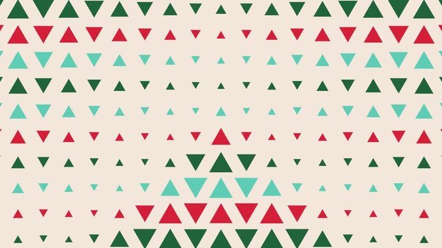 4K triangle cartoon, vector, retro and vintage pattern, looped animated abstract background for a fun party, family holiday, Christmas, 4th July, Thanksgiving, Easter or Birthday celebration.