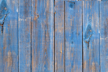 Old painted blue wooden planks, rustic texture, background