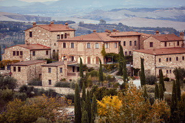 Obraz premium Luxury mansion home. luxurious stone house Tuscany. Italy..