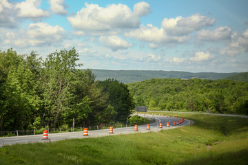 Obraz premium The curve road and view of Landscape mountain in New York ,USA.