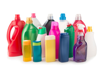 Colorful Cleaning Products Isolated    