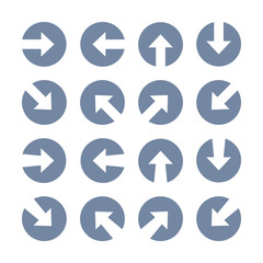 Arrow Icons Set Flat Line Vector