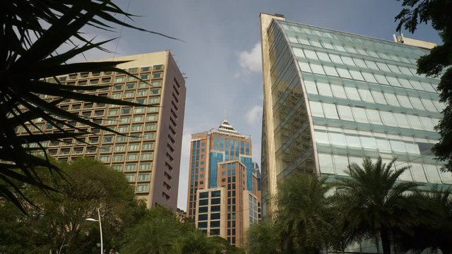 bangalore city center sunny day modern downtown panorama 4k india