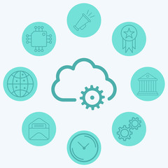 Cloud computing vector icon sign symbol