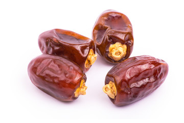 Date Fruits on White Background