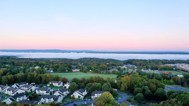 Cloudy Fog Filled Hudson Valley Dawn