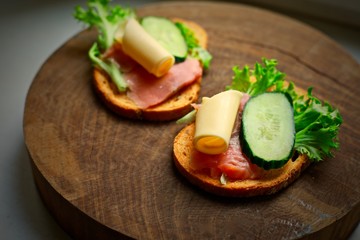 sandwich with cheese and vegetables