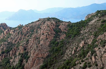 Naklejka premium Panoramic view of Corsica Island