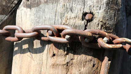 big rusted chain
