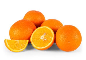 Orange Fruits Isolated On White Background