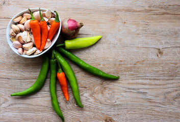 hot chili peppers in basket