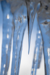 Detail of icicle formation in a window