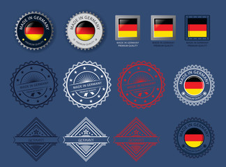  Made in Germany seal, German flag and color  --Vector Art--