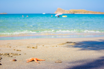 Fototapeta na wymiar Amazing beach of Kolokitha near Elounda, Crete, Greece.