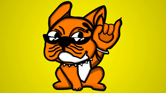 Bulldog frances perro ilustracion