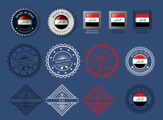  Made in Iraq seal, Iraqi flag and color  --Vector Art--