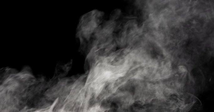 Slow motion of smoke isolated on a transparent background. Realistic overlay option for different projects. PNG + Alpha