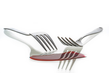 Two forks and reflection