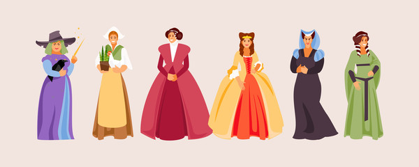 Medieval women vector