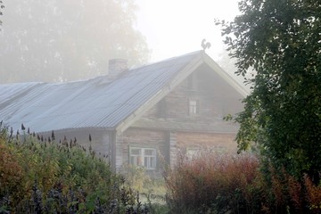 Осеннее утро в карельской деревне