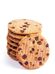 Chocolate Cookies Isolated on White Background