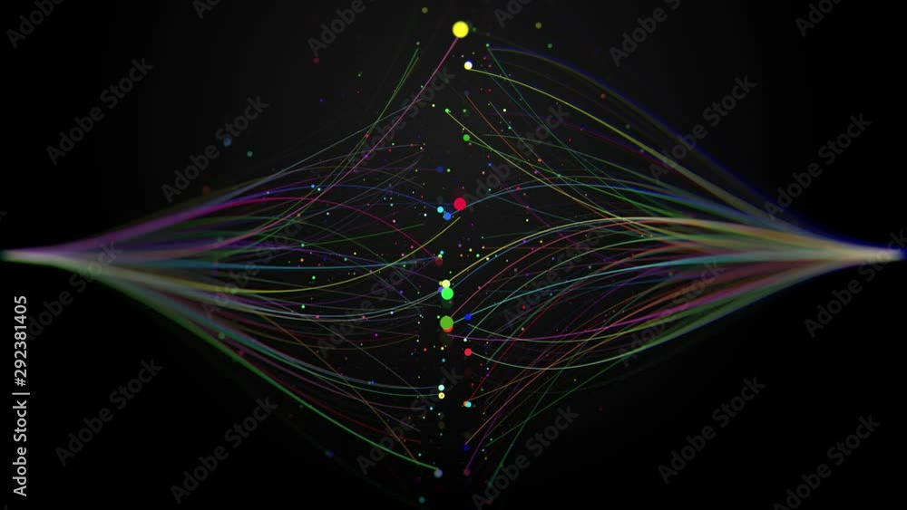 Aufkleber 3d render of abstract data analysis concept. big data visualization via dot particles.