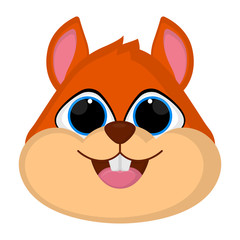 Cartoon of a cute chipmunk head - Vector