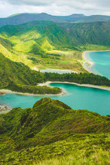 Fototapeta na wymiar beautiful view of Lagoa do Fogo lake on the island of Sao Miguel, Azores, Portugal