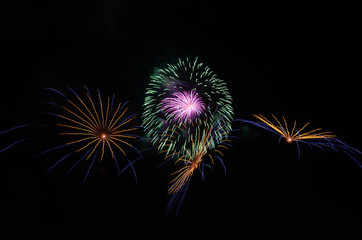 Fireworks 119th Anniversary Udonthani in Thailand, Colorful fireworks