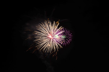 Fireworks 119th Anniversary Udonthani in Thailand, Colorful fireworks