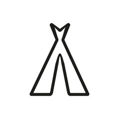 Camp tent icon. Adventure travel symbol