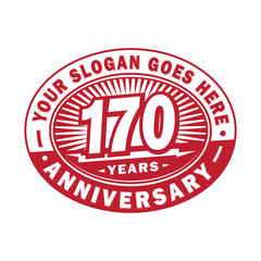 170 years anniversary design template. 170th logo. Red design - vector and illustration.